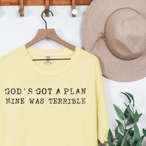 Christian Humor Shirt Design l Trust God's Plan PNG l Faith Based Graphic Tee l Bible Verse Aesthetic l Church Girl PNG image 5