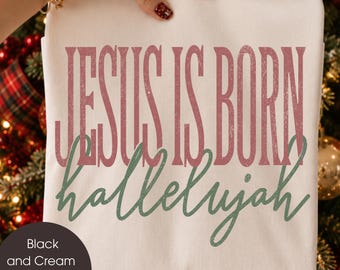 Retro Christmas PNG l Religious Christmas l Jesus is Born Shirt Design l Happy Birthday Jesus PNG Bundle l Preppy Christmas Design