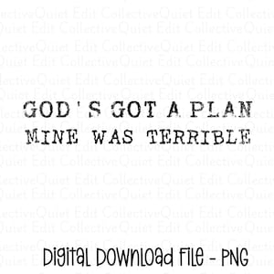 Christian Humor Shirt Design l Trust God's Plan PNG l Faith Based Graphic Tee l Bible Verse Aesthetic l Church Girl PNG image 2