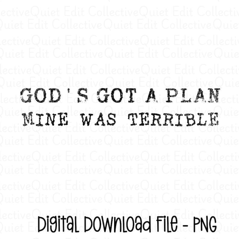 Christian Humor Shirt Design l Trust God's Plan PNG l Faith Based Graphic Tee l Bible Verse Aesthetic l Church Girl PNG image 2