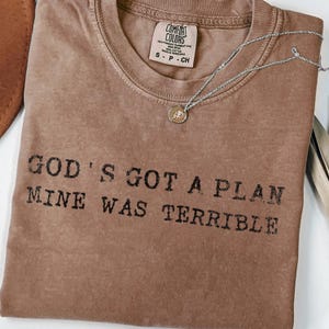 Christian Humor Shirt Design l Trust God's Plan PNG l Faith Based Graphic Tee l Bible Verse Aesthetic l Church Girl PNG image 6