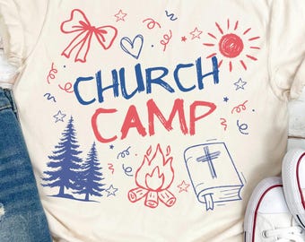 Church Camp PNG l Christian Summer Camp Design l VBS Crew Graphic l Faith Based Camp Tee l Youth Group PNG l Retro Christian Sublimation