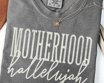 Distressed Retro Motherhood PNG Bundle l Everything Hallelujah l Black and Cream Mom Print l Mama Tee Design l Trendy Christian Sublimation