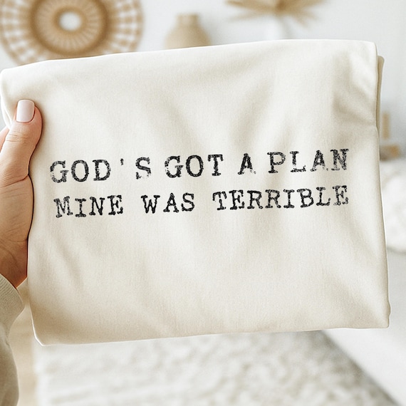 Christian Humor Shirt Design l Trust God's Plan PNG l Faith Based Graphic Tee l Bible Verse Aesthetic l Church Girl PNG