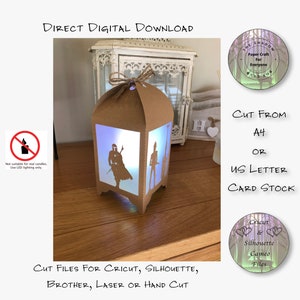 Papier découpé Shadow Box 3D Lightbox SVG PNG étoiles papier lanterne Cricut Silhouette découpé au laser en couches carte coupe fichiers à la main
