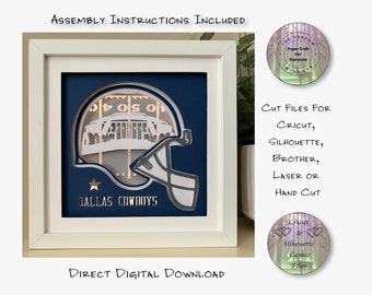 AT & T Stadion American Football Schattenbox, Lichtbox SVG (Digitaler Download)