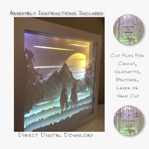 Paper Cut Shadow Box 3D Lightbox SVG PNG Horse Riding Cricut Silhouette Hand Cut Laser Layered Card Cut Files