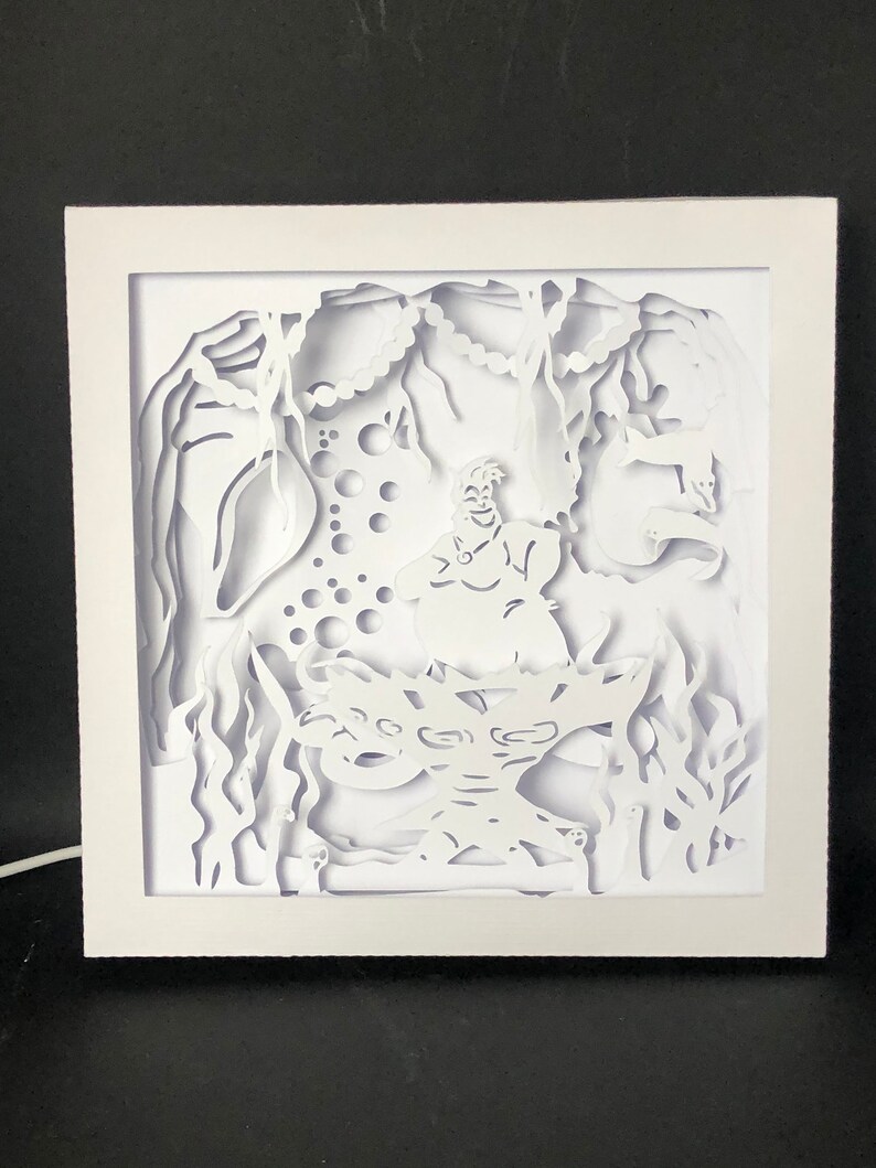 Mermaid Shadow Box Paper Cut Lightbox Template (digital Download) - Etsy