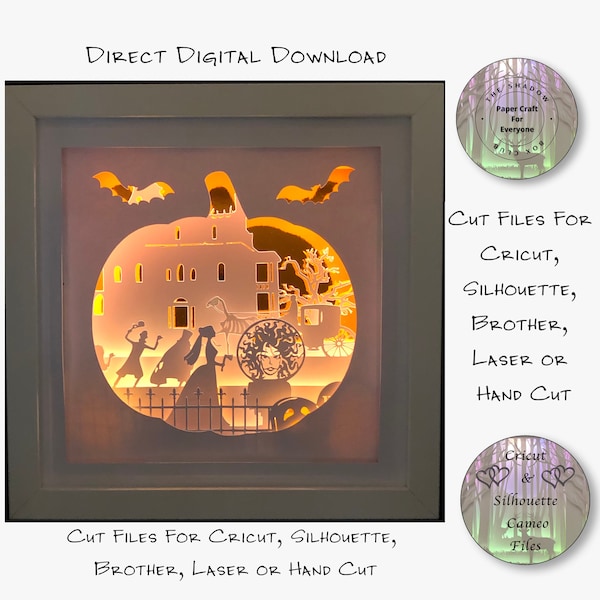 Haunted House Shadow Box SVG, Layered Card Stock Cut Files For Cricut, Silhouette Cameo, Brother or Hand Cutting Haunted House Shadow Box SVG, Layered Card Stock Cut Files For Cricut, Silhouette Cameo, Brother or Hand Cutting