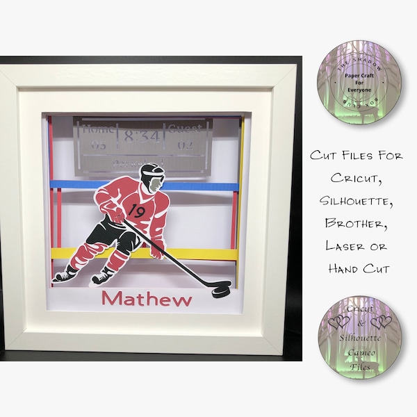 Ice Hockey Shadow Box SVG, Coloured Layered Card Stock Cut Files For Cricut, Silhouette Cameo, Brother or Hand Cutting Ice Hockey Shadow Box SVG, Coloured Layered Card Stock Cut Files For Cricut, Silhouette Cameo, Brother or Hand Cutting