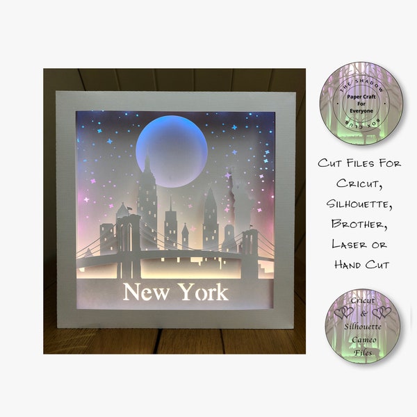 New York City Silhouette Shadow Box SVG, Layered Card Stock Cut Files For Cricut, Silhouette Cameo, Brother or Hand Cutting New York City Silhouette Shadow Box SVG, Layered Card Stock Cut Files For Cricut, Silhouette Cameo, Brother or Hand Cutting