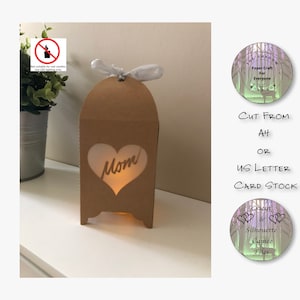 Paper Cut Shadow Box 3D Lightbox SVG PNG moeder papieren lantaarn Cricut silhouet handgesneden laser gelaagde kaart gesneden bestanden