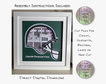 Lincoln Financial Field Shadow Box SVG, Philadelphia Football (Digital Download)