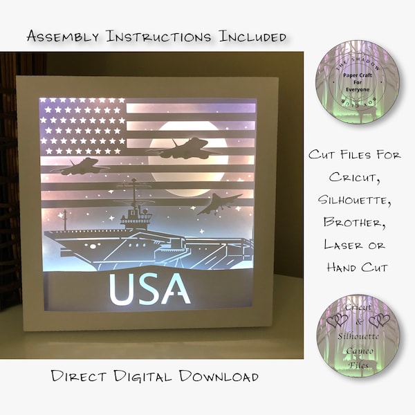 USA Aircraft Carrier Silhouette Shadow Box SVG, Layered Card Stock Cut Files For Cricut, Silhouette Cameo, Brother or Hand Cutting USA Aircraft Carrier Silhouette Shadow Box SVG, Layered Card Stock Cut Files For Cricut, Silhouette Cameo, Brother or Hand Cutting