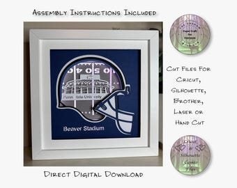 Beaver Stadium Lightbox SVG, Penn State Football, 3D Paper Cut (Digital Download)
