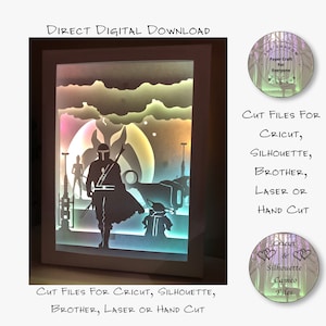 Papier découpé Shadow Box 3D Lightbox SVG PNG Star Cricut Silhouette découpé au laser en couches carte coupe fichiers