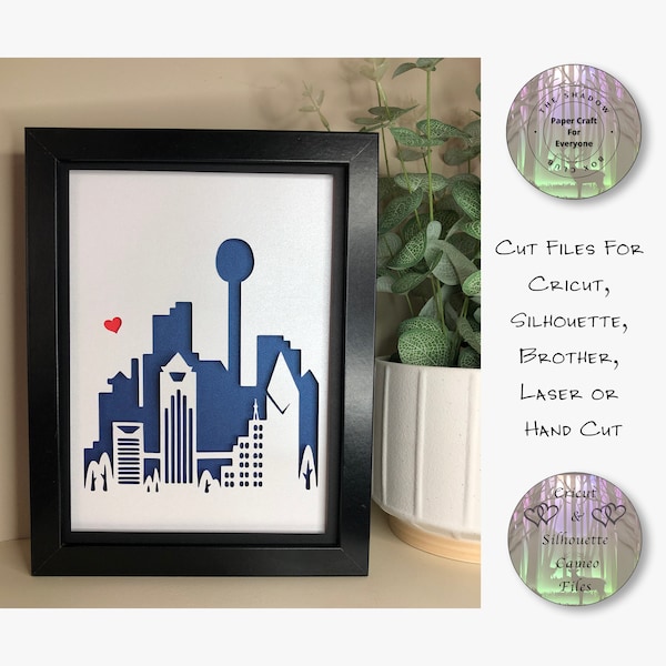 Dallas City Silhouette Shadow Box SVG, Layered Card Stock Cut Files For Cricut, Silhouette Cameo, Brother or Hand Cutting Dallas City Silhouette Shadow Box SVG, Layered Card Stock Cut Files For Cricut, Silhouette Cameo, Brother or Hand Cutting