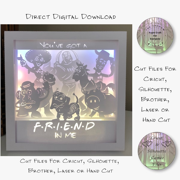 Toy Shadow Box SVG, Layered Card Stock Cut Files For Cricut, Silhouette Cameo, Brother or Hand Cutting