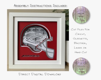 Arrowhead Stadium American Football Shadow Box  (Digital Download)
