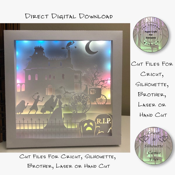 Haunted House Shadow Box SVG, Layered Card Stock Cut Files For Cricut, Silhouette Cameo, Brother or Hand Cutting Haunted House Shadow Box SVG, Layered Card Stock Cut Files For Cricut, Silhouette Cameo, Brother or Hand Cutting