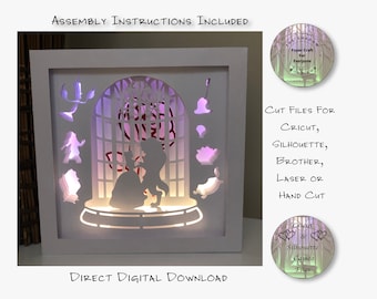 Paper Cut Shadow Box 3D Lightbox SVG, Cricut/Silhouette Files (Digital Download)