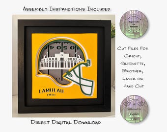 Lambeau Field Stadium Green Bay Wisconsin Paper Cut Lightbox SVG, Cricut, Silhouette (Digital Download)