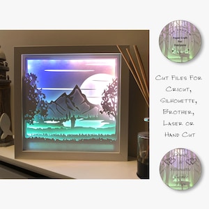 Paper Cut Shadow Box 3D Lightbox SVG PNG Fishing  Fisherman Cricut Silhouette Hand Cut Laser Layered Card Cut Files