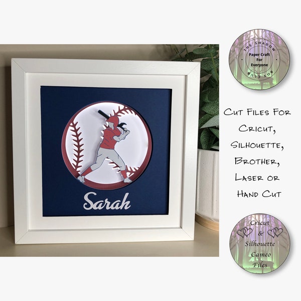 Girl Baseball Player Shadow Box SVG, Coloured Layered Card Stock Cut Files For Cricut, Silhouette Cameo, Brother, Hand Cutting Girl Baseball Player Shadow Box SVG, Coloured Layered Card Stock Cut Files For Cricut, Silhouette Cameo, Brother, Hand Cutting