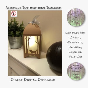 Paper Cut Shadow Box 3D Lightbox SVG PNG Basset Hound Dog Lantern Cricut Silhouette Hand Cut Laser Layered Card Cut Files