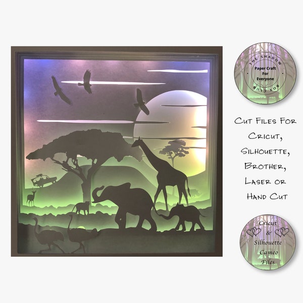 Jungle Safari Shadow Box SVG, Layered Card Stock Cut Files For Cricut, Silhouette Cameo, Brother or Hand Cutting Jungle Safari Shadow Box SVG, Layered Card Stock Cut Files For Cricut, Silhouette Cameo, Brother or Hand Cutting