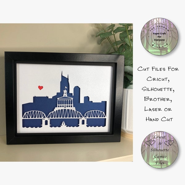 Nashville Tennessee City Silhouette Shadow Box SVG, Layered Card Stock Cut Files For Cricut, Silhouette Cameo, Brother or Hand Cutting Nashville Tennessee City Silhouette Shadow Box SVG, Layered Card Stock Cut Files For Cricut, Silhouette Cameo, Brother or Hand Cutting