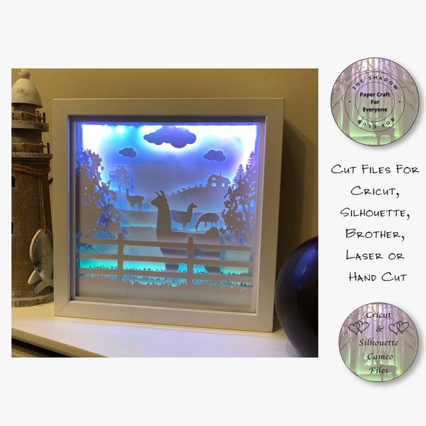 Llama In the Fields Shadow Box SVG, Layered Card Stock Cut Files For Cricut, Silhouette Cameo, Brother or Hand Cutting Llama In the Fields Shadow Box SVG, Layered Card Stock Cut Files For Cricut, Silhouette Cameo, Brother or Hand Cutting
