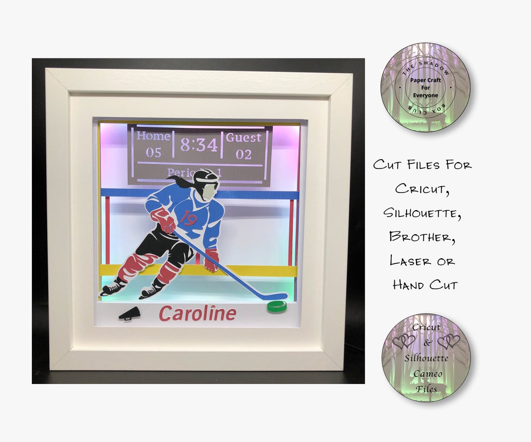Ice Hockey Shadow Box SVG Coloured Layered Card Stock Cut Etsy