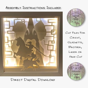 Paper Cut Shadow Box 3D Lightbox SVG PNG Gamer Cricut silhouet handgesneden lasergelaagde kaart gesneden bestanden