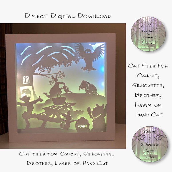 Pooh Shadow Box SVG, Layered Card Stock Cut Files For Cricut, Silhouette Cameo, Brother or Hand Cutting Pooh Shadow Box SVG, Layered Card Stock Cut Files For Cricut, Silhouette Cameo, Brother or Hand Cutting
