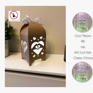 Paper Cut Shadow Box 3D Lightbox SVG PNG Valentines Heart Love Paper Lantern Cricut Silhouette Hand Cut Laser Layered Card Cut Files