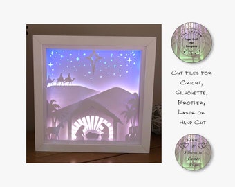 Nativity Shadow Box SVG, 3D Christmas Lightbox (Digital Download)
