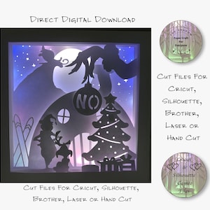 Paper Cut Shadow Box 3D Lightbox SVG PNG Christmas Cricut Silhouette Hand Cut Laser Layered Card Cut Files