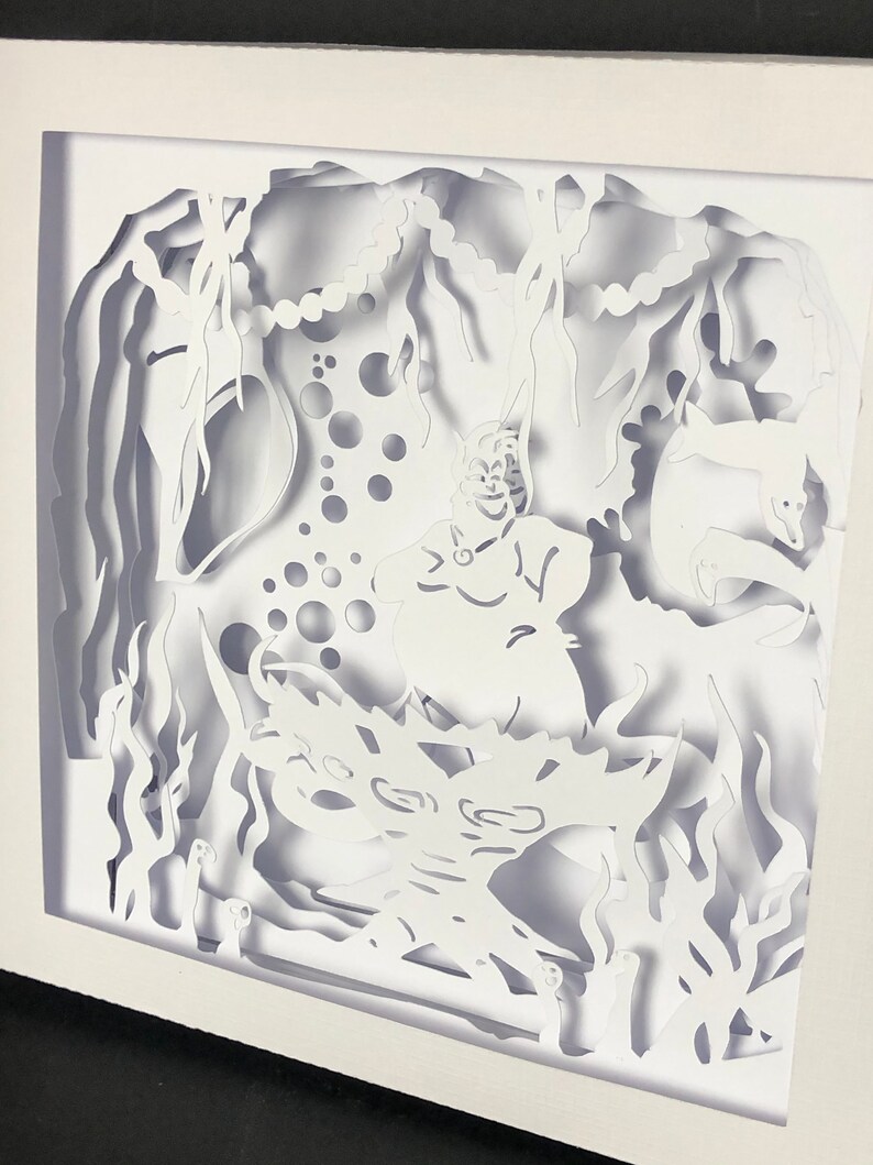 Mermaid Shadow Box Paper Cut Lightbox Template (digital Download) - Etsy