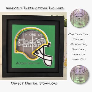 Autzen Stadium 3D Shadow Box SVG, fichier Lightbox papier découpé (téléchargement numérique)