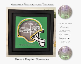 Autzen Stadium 3D Shadow Box SVG, Lightbox Paper Cut File (Digital Download)