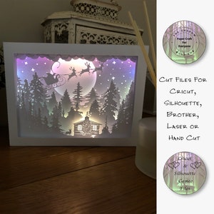 Papier gesneden Shadow Box 3D Lightbox SVG PNG kerststal Shadow Box kerst Cricut silhouet handgesneden laser gelaagde kaart gesneden bestanden