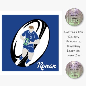 Papier découpé Shadow Box 3D Lightbox SVG PNG joueur de rugby Cricut Silhouette découpé au laser en couches carte coupe fichiers à la main