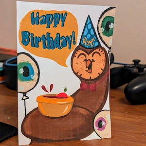 Biglietto di auguri di compleanno stampabile Hooty da The Owl House