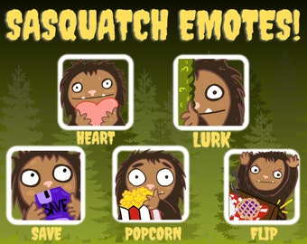 Sasquatch Emote Set für Twitch oder Discord | Cryptid | Monster | Wesen | Bigfoot | Grusel |