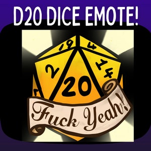 Natural 20 Twich or Discord Emote | Dice | Crit success | DnD Dungeons and Dragons | D&D | D20