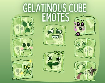 Gallerte Würfel Emotes für Twitch oder Discord | D&D Monster Emote Set