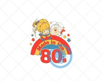 Made in the 80's Rainbow Child PNG Digital Design INSTANT Download