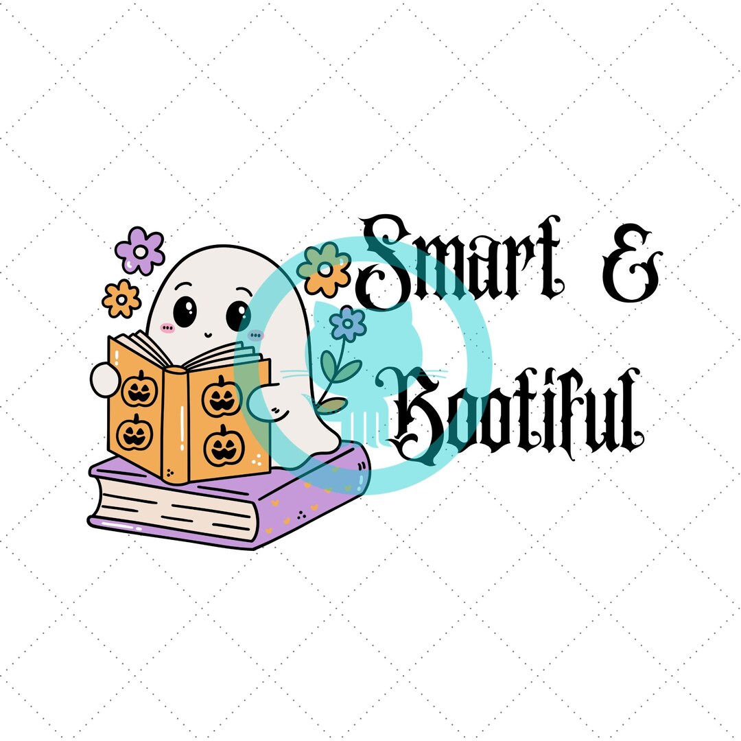 Girlie Ghost Reading Spooky Book PNG: Sublimation Design (digital ...