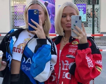 Racing Jacket Vintage style , Nascar inspired Racer Bomber Jacket , Streetwear Jacket , Viagra windbreaker